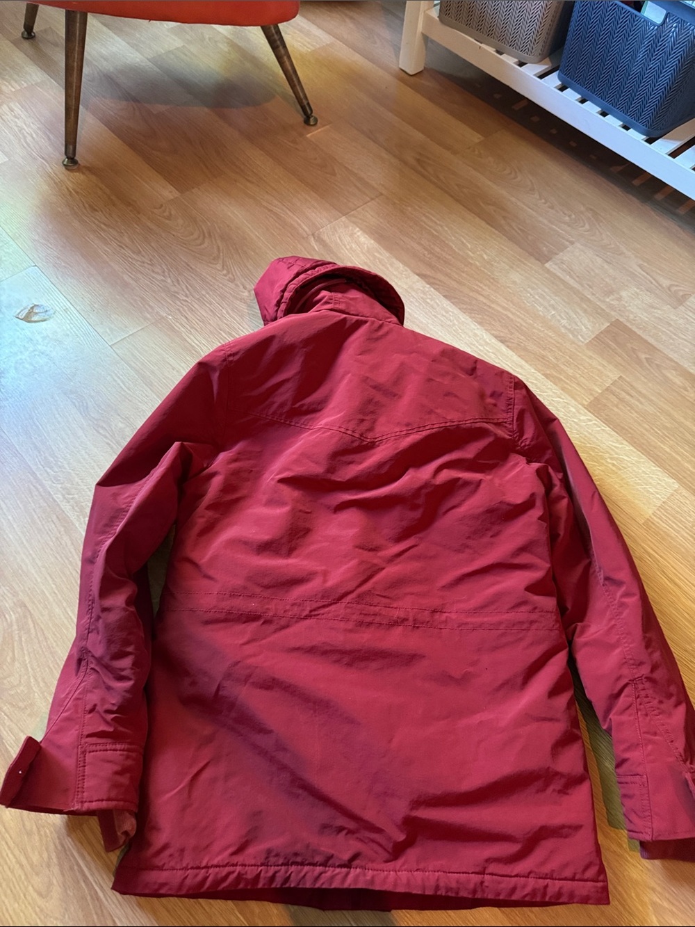 EUC XS MEN’s Abercrombie & Fitch trekking hooded parka coat in RED Sherpa Lining - Picture 13 of 14
